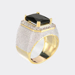 Elegant Men's Ring Silver 925 Jewelry Rectangle Sapphire Gemstones