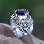 American Retro Luxury Amethyst RingPURPLESILVER PLATED