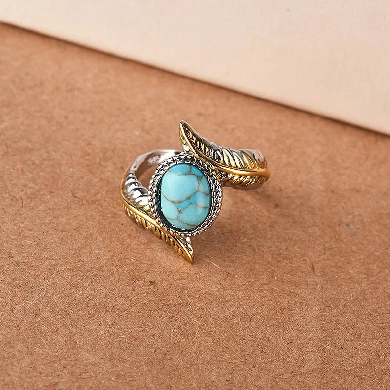 Finger Rings 925 Silver Jewelry with Turquoise Gemstone