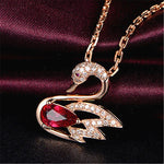 Ruby Swan Lake Rose Gold Pendant NecklaceNecklace