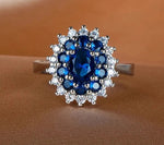 Sapphire Flower Adjustable Silver RingRing