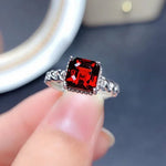 100%-S925 Ruby Silver Ring Women's Jewelry Valentine's JewelryRedresizable