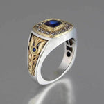 Luxury 925 Ring for Men Natural 2 Carat Sapphire with Diamond Jewelry6