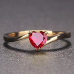 Elegant Ruby Ring Heart Shape Engagement RingsRed6