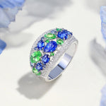 Peridot & Sapphire Gemstone Silver Jewelry SetJewelry Set