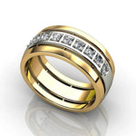 Dazzling Two-Tone Cubic Zirconia Ring for WomenF11276