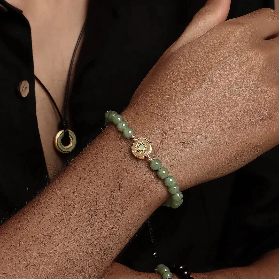 Fortune’s Guard Jade Lucky Charm BraceletBracelets - Mens