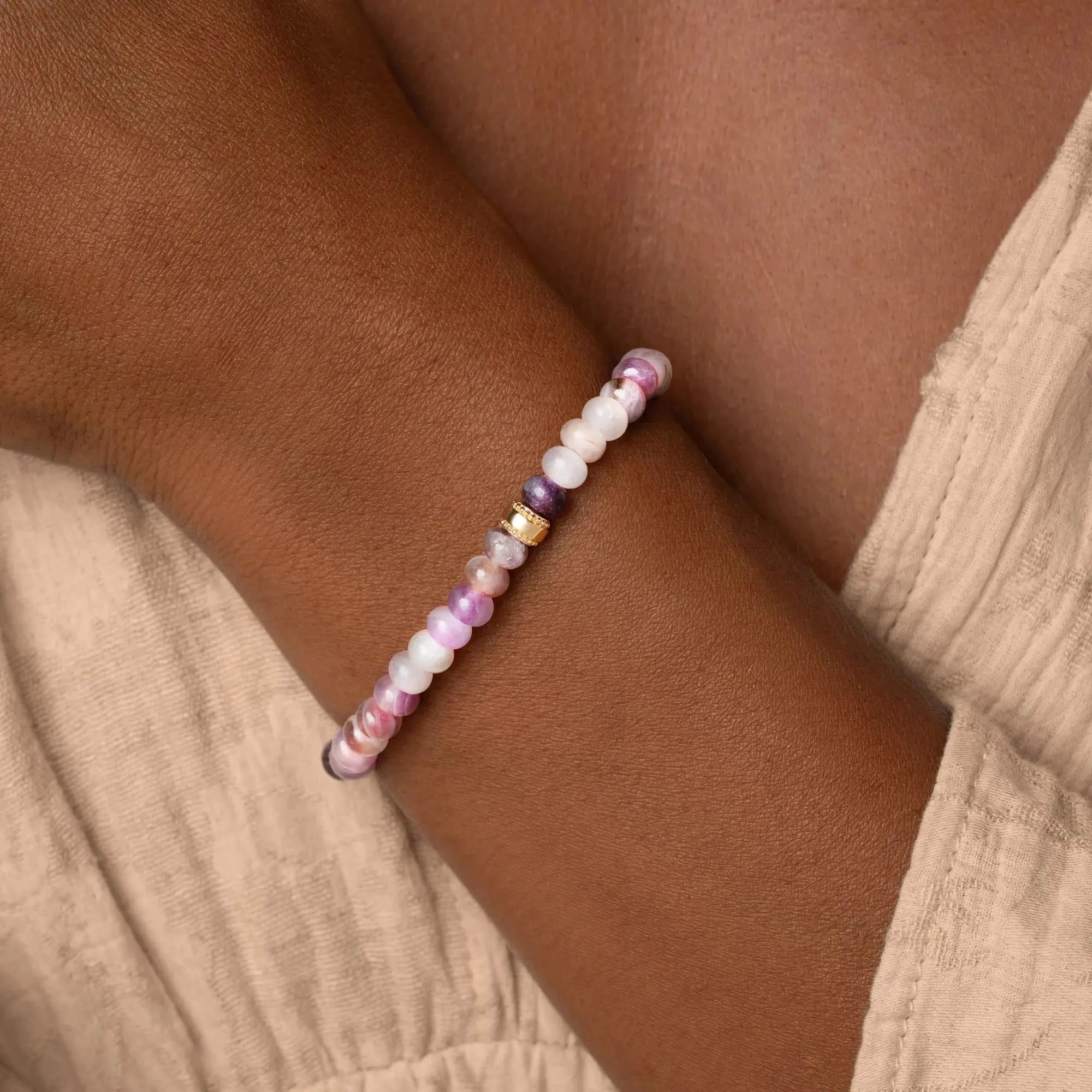Calm Spirit Amethyst & CZ Gold BraceletBracelets - Womens