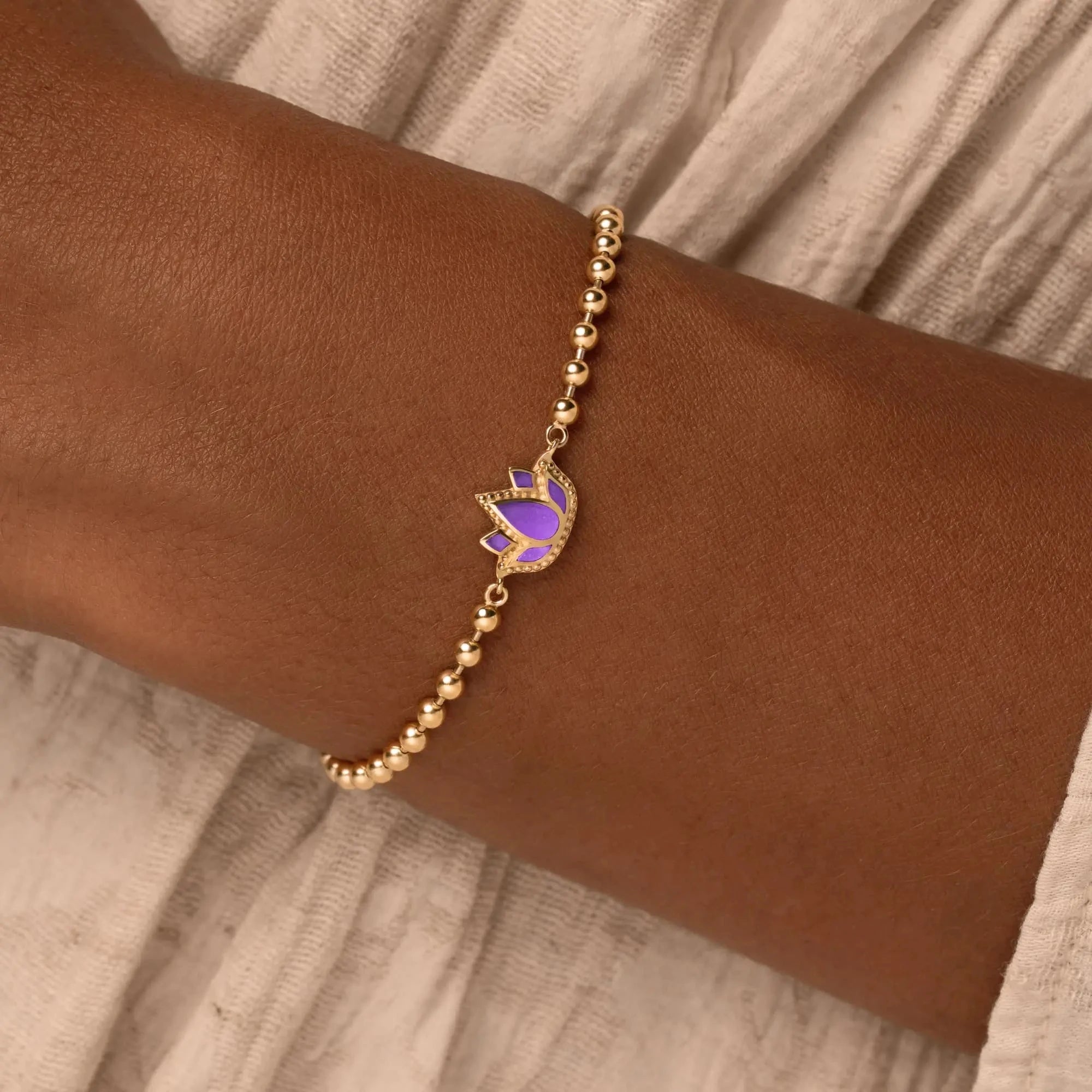 Inner Bloom Amethyst Lotus Gold BraceletBracelets - Womens