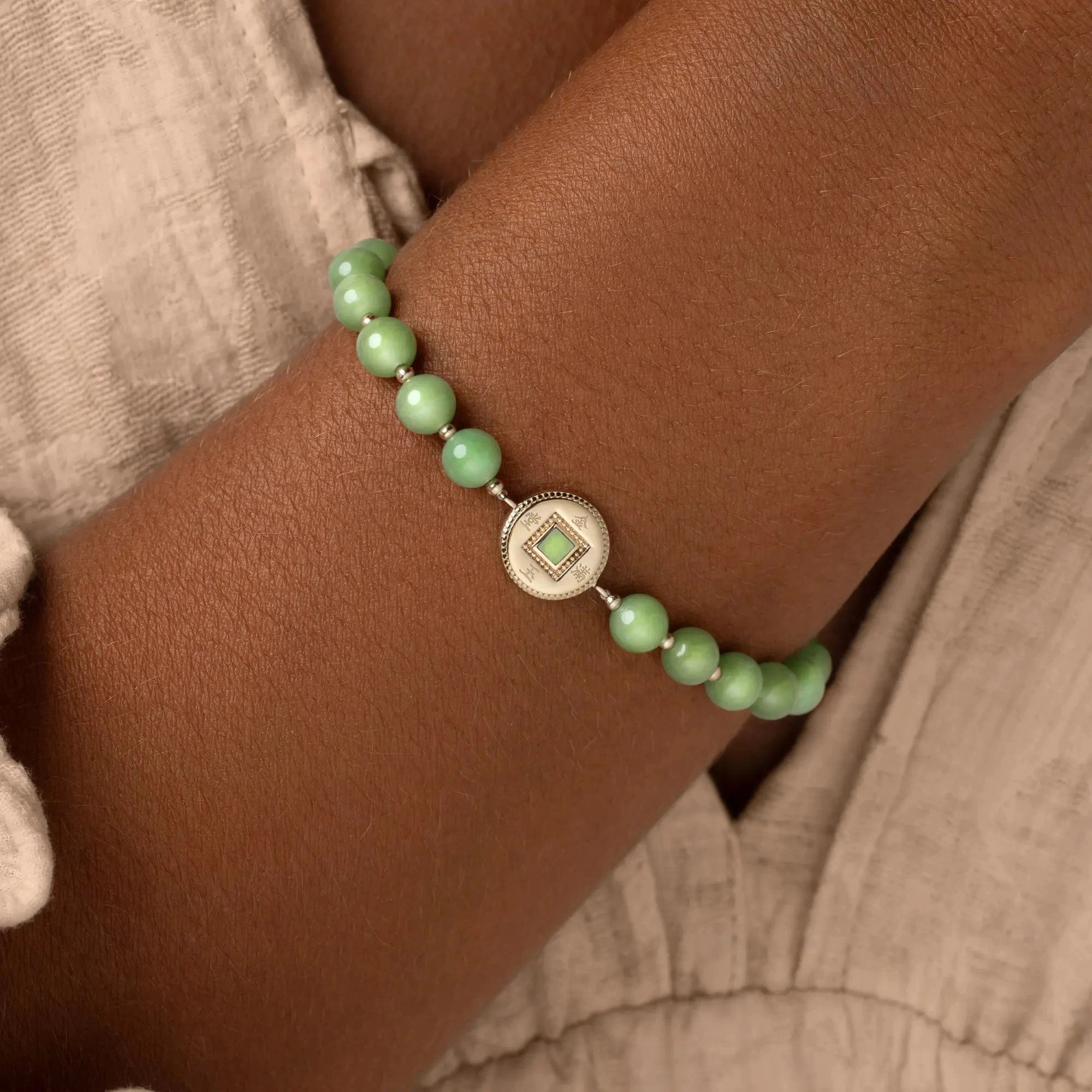 Golden Fortune Jade Lucky Coin BraceletBracelets - Womens