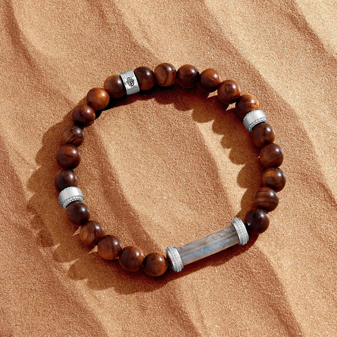 Whispered Light Agarwood Labradorite Charm BraceletBracelets - Mens