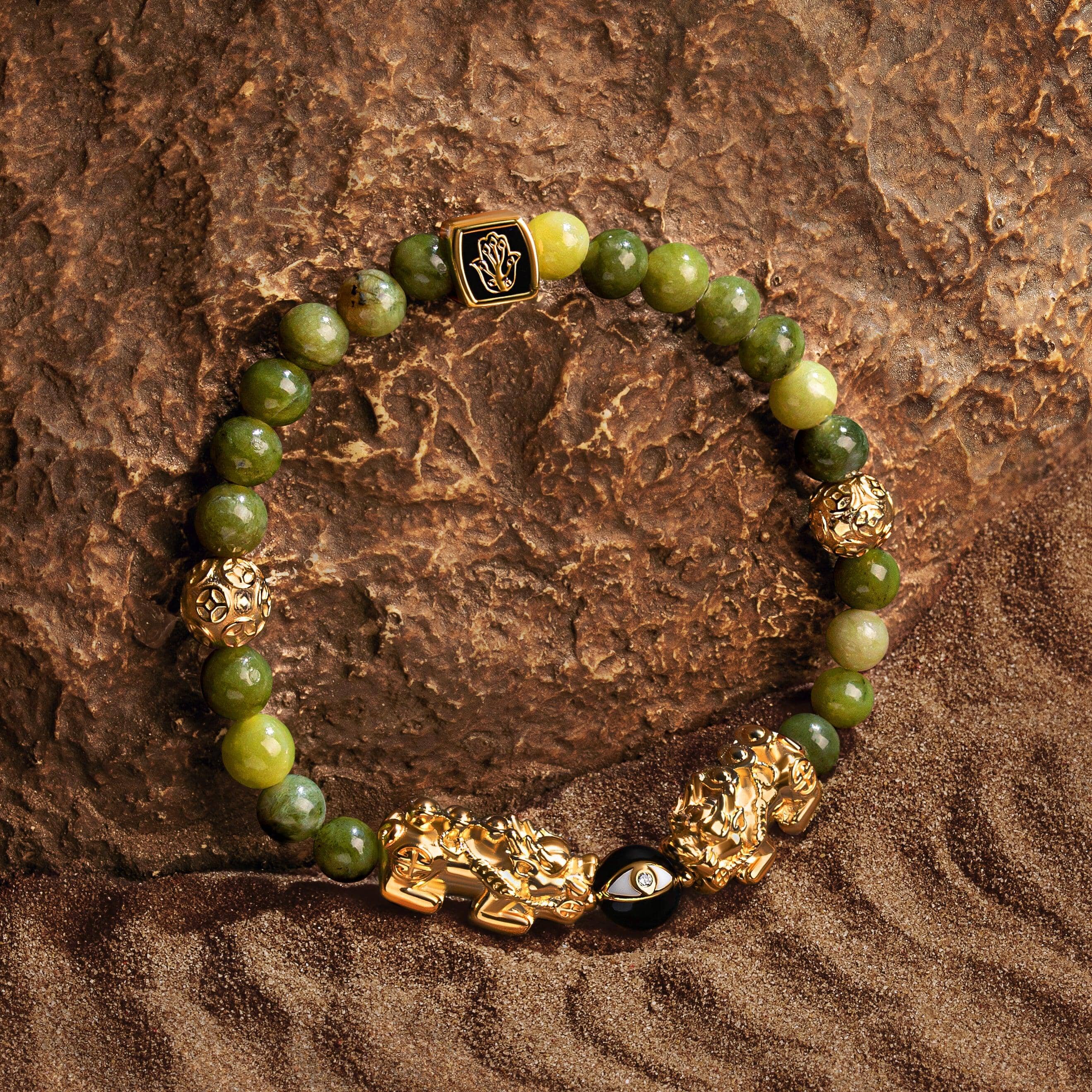 Established Resilience - Double Dragon Jade BraceletBracelets - Mens