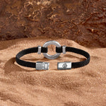 Positive Vibrations Malachite Karma Circle Men’s Black String BraceletBracelets - Mens