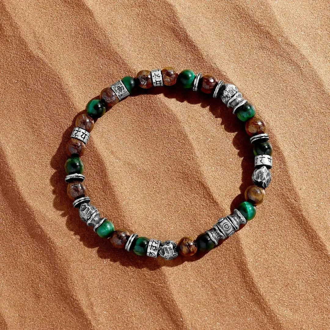 Empowered Balance Green Tiger’s Eye & Bronzite BraceletBracelets - Mens