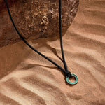 Abundance Mindset Malachite Karma Circle Black String NecklaceNecklaces - Mens