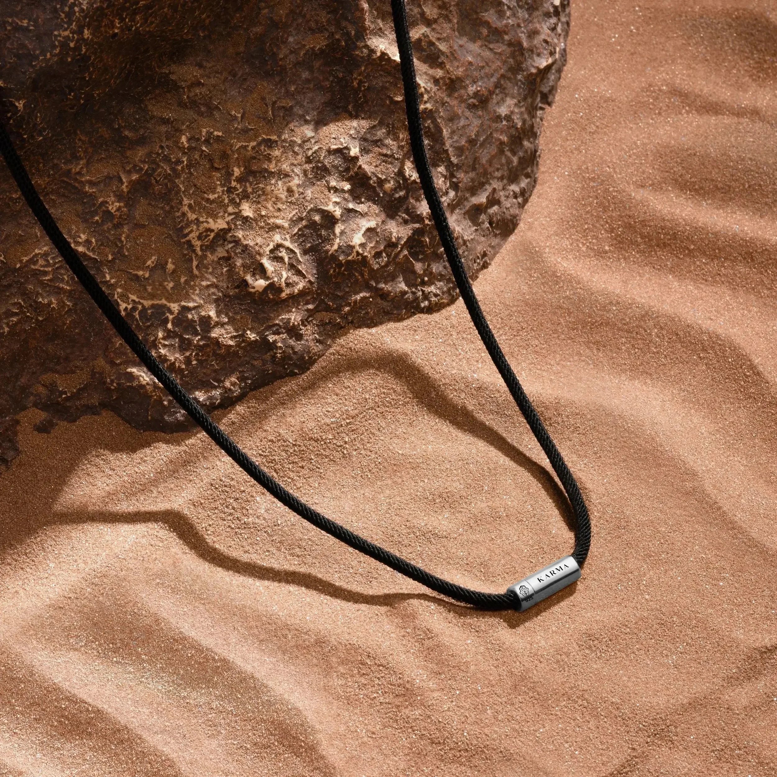 Abundance Mindset Malachite Karma Circle Black String NecklaceNecklaces - Mens
