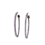Crystal Oval Hoops CollectionEarringsMediumGunmetal