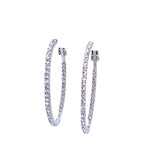 Crystal Oval Hoops CollectionEarringsMediumSilver