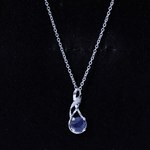 Natural 1 Carat Blue Sapphire Infinity Necklace with Silver ChainPendants
