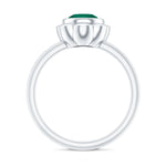 Bezel Set Lab Created Emerald Solitaire Engagement RingRings