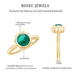 Bezel Set Lab Created Emerald Solitaire Engagement RingRings