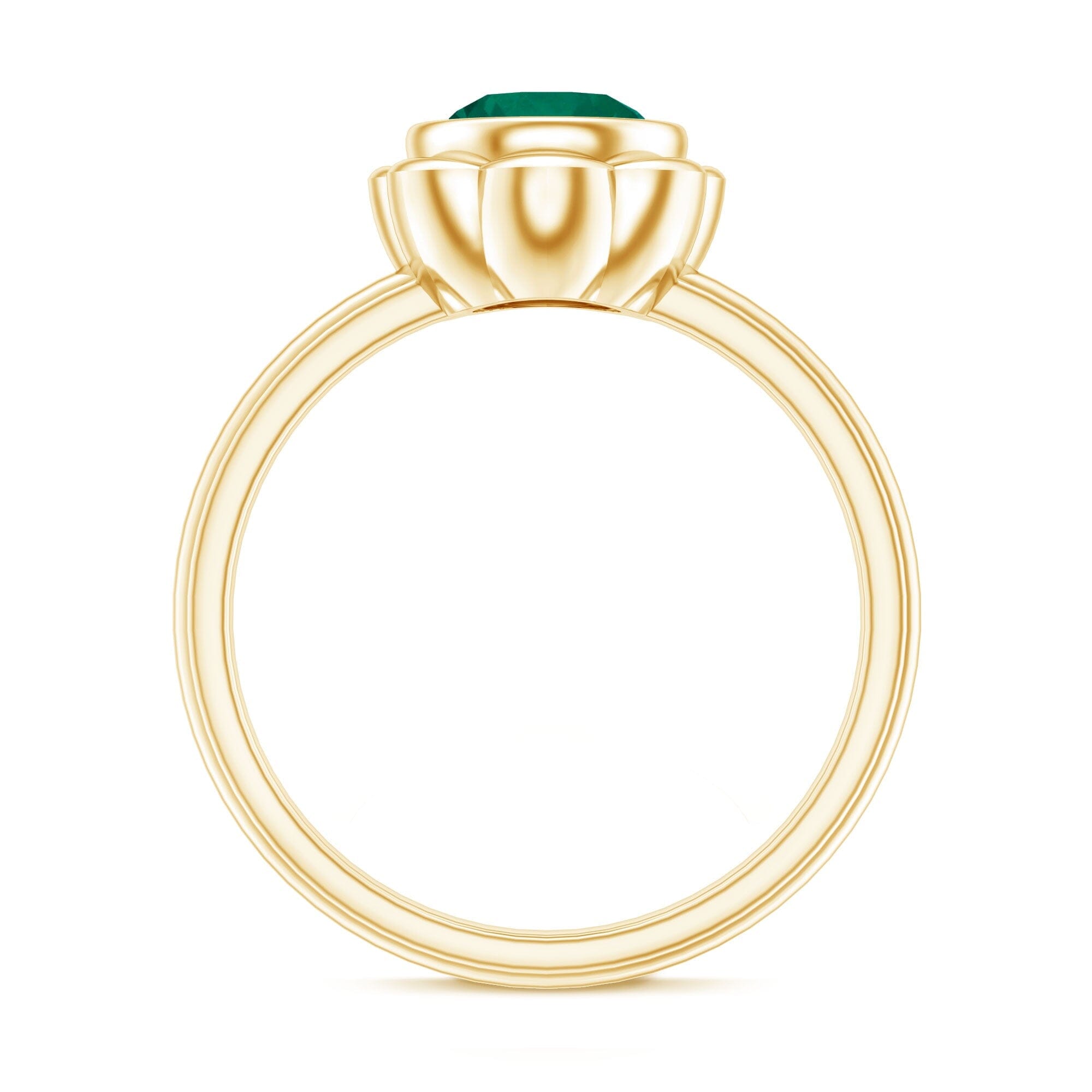 Bezel Set Lab Created Emerald Solitaire Engagement RingRings