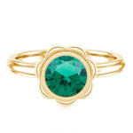 Bezel Set Lab Created Emerald Solitaire Engagement RingRings