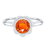 1.5 Carat Lab Grown Orange Sapphire Bezel Set Engagement RingRings