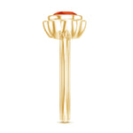 1.5 Carat Lab Grown Orange Sapphire Bezel Set Engagement RingRings