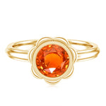 1.5 Carat Lab Grown Orange Sapphire Bezel Set Engagement RingRings