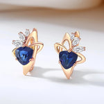 585 Rose Gold Dark Blue Zircon Drop Earrings