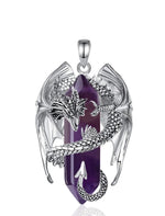 Dragon Twining Hexagonal Amethyst Prismatic Necklaceonly pendant