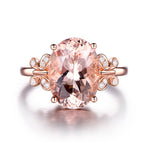 925 Silver Butterfly Morganite Pink Diamond Ring for WomenChampagneresizable