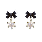 Sweet Bowknots Snowflake Drop Earrings