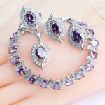 Purple Zircon Silver 925 Jewelry Sets4PCS-Purple10