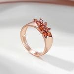Red Leaf Zircon Ring for Women – 585 Gold Color