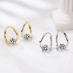 Sterling Silver Round Crystal Earrings