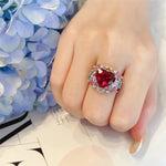 Beautiful Elegant Heart Ruby Ring for Women