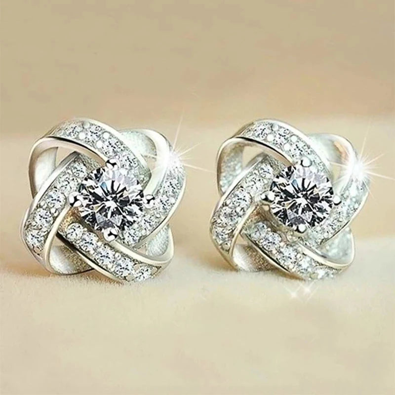 Huitan Delicate Design Stud Earrings Women