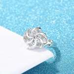 Windmill-Shaped Silver Wedding Ring