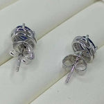 Earrings for Women 100% 925 Sterling Silver Sapphire Stud Earrings