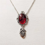 Gorgeous Carved Bohemian Garnet Pendant NecklaceYA4295-1
