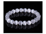 Natural White Selenite Stone Bead Bracelet