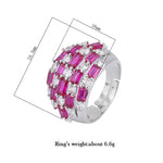 Luxury Ruby Sapphire Ring for Women Wedding Bands Vintage Gemstone Cocktail Party