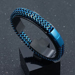 8MM Blue Stainless Steel Curb Chain Bracelet