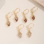 Gold Leverback Gemstone Drop Earrings for Women