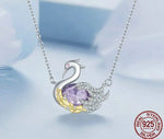 925 Sterling Silver Cute Swan Pendant NecklaceNecklace