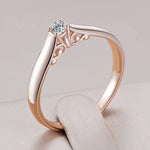 585 Rose Gold Color Natural Zircon Wedding Rings