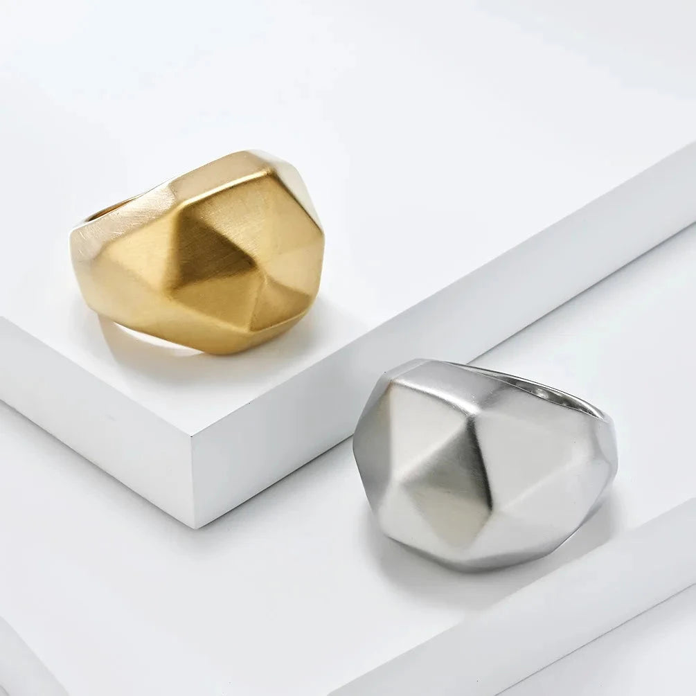 Stainless Steel Triangle Geometric Ring for Women