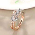 Rose Gold Luxury Two-Tone Knot Ring for Women